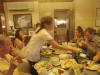 Someone shouted 'lets eat' and in seconds the table is packed