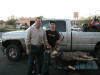 Ron Best and son Garrett with the winters food.  How about washing the truck Ron?