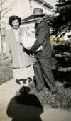 the proud parents, Marcia and Smokey McFadden with baby Julie.  August 1948.                   
