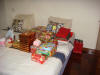 Ray storing some of the Christmas gifts that she regularily gives each year to her clients.  Many have already been presented.